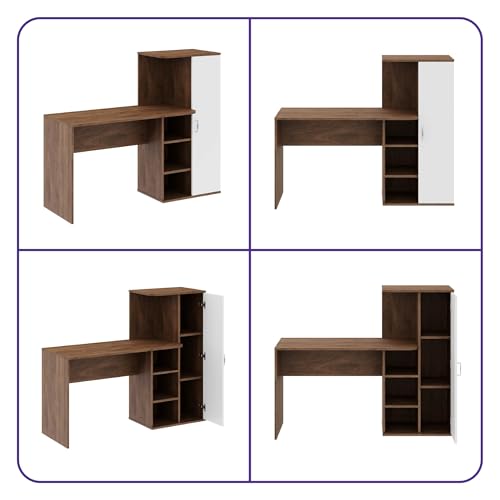 Image of Wakefit Study Table | 1 Yr Warranty | Study Table with Book Shelf, Computer Table for Home Pc, Office Table for Home, Free Installation from Brand, Modern Wobble-Free & Durable Design (Avenor-CW)