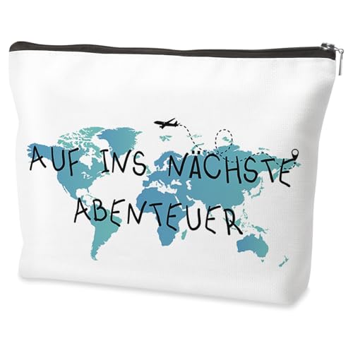 Wixelon Reise Kosmetiktasche - Rot - Leinen - Reißverschluss - Aufbewahrung für Kosmetika, Schmuck & persönliche Gegenstände - Ideal für Reisen & Geschenke