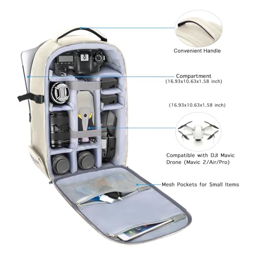 Image of MOSISO Camera Backpack, Photography Camera Bag 15-16 inch Waterproof Hardshell Case with Tripod Holder&Laptop Compartment