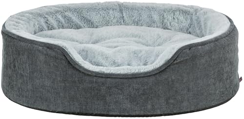 Trixie Panier pour Chien Vital Lino Soft, Ovale, Coussin orthopédique en Gris/Gris Clair, 60×45...