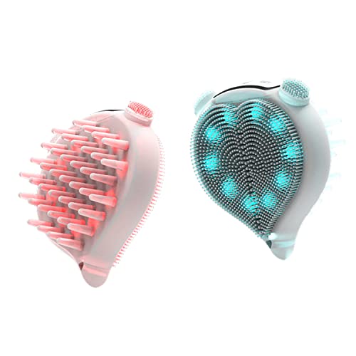 S.C Care Hair Scalp Massager Shampoo Brush ,Silicone Vibrate Shower Scalp Scrubber , Head Washer for Remove Dandruff ,Help Hair Growth,Prevent Hair Loss, 3 Speeds Cleansing for All Hair Types