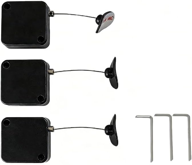 3 Pack Retractable Remote Control Tether Locks, 6.5 ft Adjustable Security Remote Leash with Adhesive Mount for TV Remotes, Gaming Controllers, Tablets
