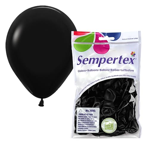 Sempertex Globos negros de lujo – Globos de látex elegantes de 5 pulgadas para decoraciones de cumpleaños, bodas, graduaciones, baby shower, aniversario, despedida de soltera, celebraciones de fiesta