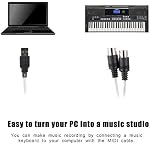 USB MIDI Cable Interface Cable, MIDI to USB Cable Converter MIDI Interface Adapter Cord Keyboard Music Editing Line