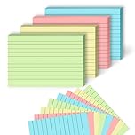 A6 Flash Cards 160Pcs Revision Cards Assorted Colours (148x105mm) Record Prompt Flashcards Index Card Coloured Ruled Notecards for Office Working School Learning