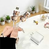 2pcs Acrylic Adorable Baby Tiger Cable Protector, Type-C Compatible, Anti-Break Data Cable Cover, Beautiful and Durable Charging Cable Protective Case, Perfectly Ideal Clear
