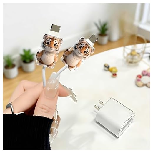 2pcs Acrylic Adorable Baby Tiger Cable Protector, Type-C Compatible, Anti-Break Data Cable Cover, Beautiful and Durable Charging Cable Protective Case, Perfectly Ideal Clear