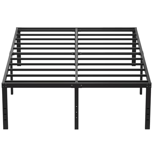 EMODA 20 Inch Tall Full Size Bed Frame with Large...
