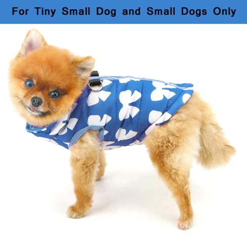 Image of SMALLLEE LUCKY STORE Dog Coat with D-Ring for Small Dogs, Dark Blue, L