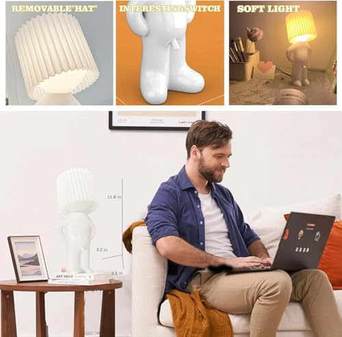 Eine Kreative Lampe des Kleinen Schüchternen Mannes,Lustige LED Tischleuchte,Kreative Tischlampe Mit Schirm,Kreative a Little Shy Man Nachttischlampe,Schlafzimmerlampe,Led Nachttischlampe