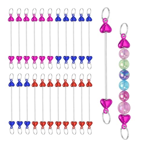 Porte-clés perlé avec perles amovibles en vrac pour fabrication de pendentifs personnalisés