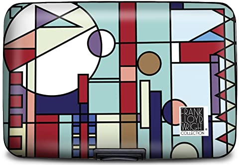 Monarque Frank Lloyd Wright Armored Wallet RFID Secure Data Theft Protection Credit Card Case (City By The Sea)