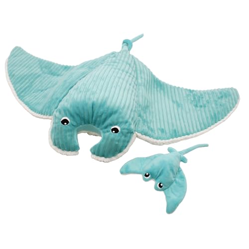Grande Peluche Manta 72 cm Les Déglingos doudou maman bébé bleu aqua Ptipotos