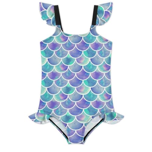 Image of Girls One Piece Swimsuit Lovely Cute Animals Ruffles Swimwear Bathing Suits 3-12 Years