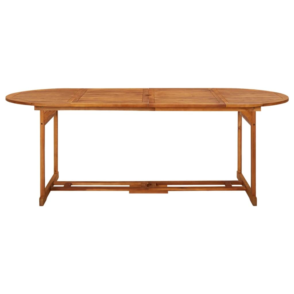 Table de jardin en bois massif résistante aux intempéries pour repas extérieurs