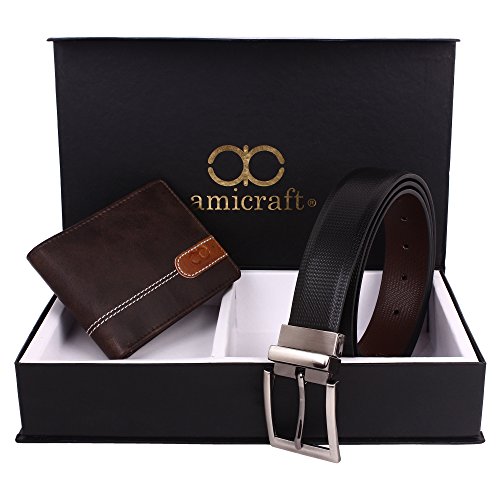 Image of Amicraft Men's Combo Pack Of Wallet & Belt