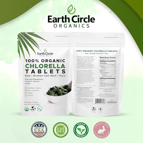 Organic Chlorella Tablets, 3.5 Oz by Earth Circle Organics