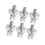 TUCKBOLD 6 Pcs M8 Brake Clutch Cable Line Adjuster Screw Silver Tone Automotive Parts
