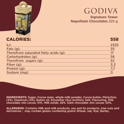 Image of Godiva Chocolate Perfection in Four Napolitains, Milk Chocolate, Dark Chocolate, Milk Hazelnut, and Milk Chocolate Pistachio 225g (From Belgium) By DECADENT FOODS