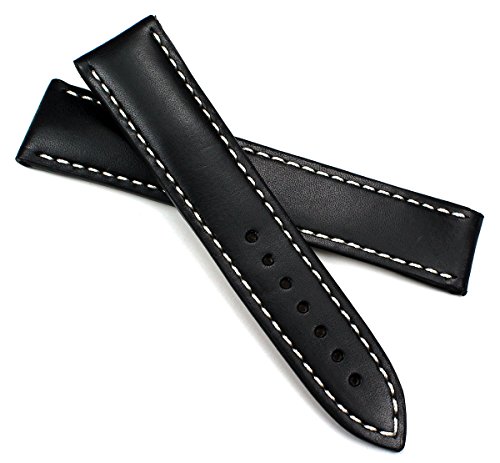 Preisvergleich Produktbild RIOS1931 20mm / 18 Herren Juchtenleder Deutsch Uhrenarmband für Omega Faltschließe Handvernäht