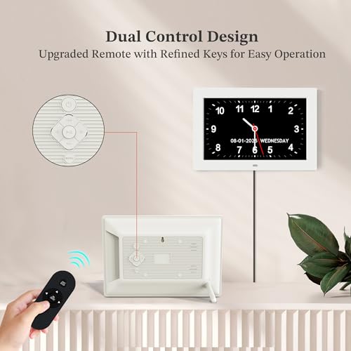 Image of 10.1'' Extra Large Digital Clock, 1280*800p HD Display, Dementia Clock For Seniors, Digital Clock With Date, Time, Day Of Week, 10 Reminders & 6 Alarms, Auto Dimming & DST, Remote Control, White