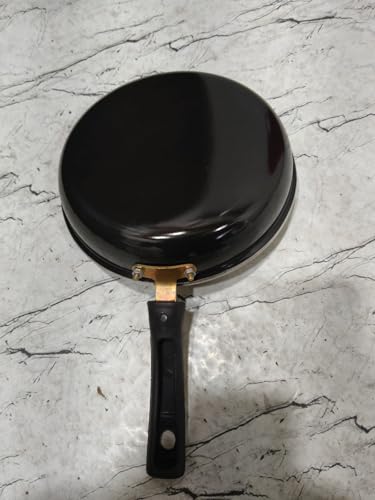 Image of Non-Stick Frying Pan with Handle, Black Interior, Silver Exterior, Kitchen Cookware