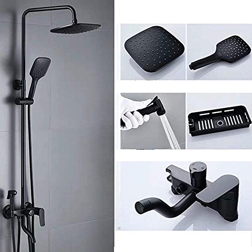 Ensemble de mitigeur de douche multifonctions noir mat pour une pression idéale - 3