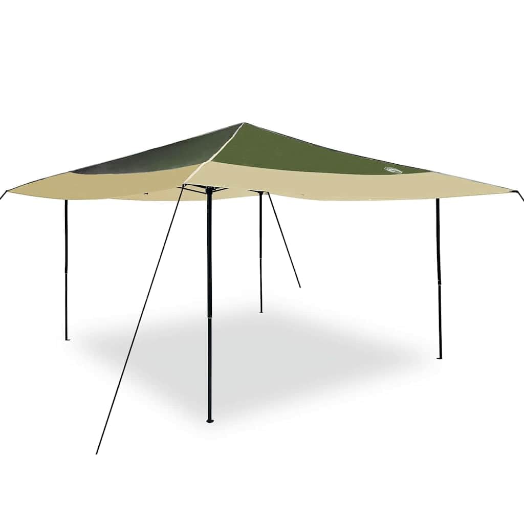 Mangloder Pavillon-Zelt Grün 395 x 395 x 251 cm Stoff Pop-up Faltpavillon mit Stahlrahmen für Garten Terrasse Outdoor Camping Partyzelt mit wasserdichtem Dach und Sonnenschutz