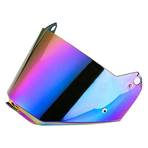 Visera for Casco, Compatible con Motocross MX436, Compatible LS-2, Lente de Cristal, Ahumado Oscuro, Transparente, reemplazo Protector Facial (Transparente)(Rainbow)