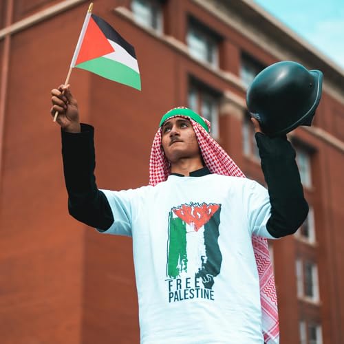 Qumenan Pacote com 25 pequenas bandeiras palestinas mini bandeiras para desfiles, Copa do Mundo, Eve