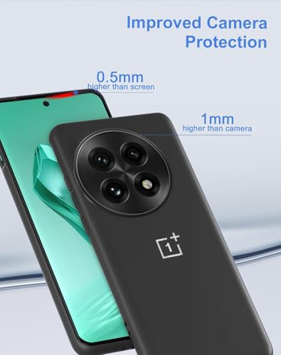 Image of MOBILOVE Back Cover Case for OnePlus 13 5G | Pure Liquid Soft Matte Silicone Case with Logo and Comes with Camera and Screen Protection Back Cover for OnePlus 13 5G (Black)
