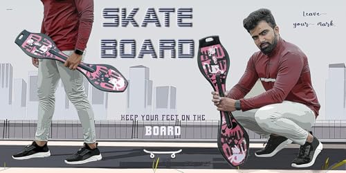 Image of Heavy Duty Wave Board, Skating Purpose 4 Wheel Skate Board for Boys and Girls (MC Laren 24 inch) (Dodge Cars 17 inch) (waveboard (red))
