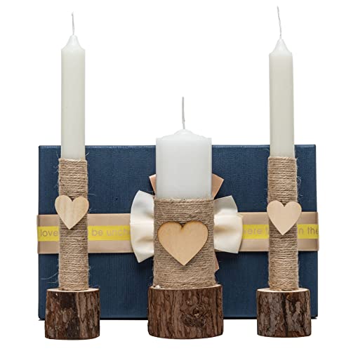 Unity Candles For Wedding Ceremony Set, Wedding Accessories For Reception Ceremony - Wedding Gifts - Candle Sets - 5.5 Inch Pillar And Two 9.8 Inch Tapers #TOP1