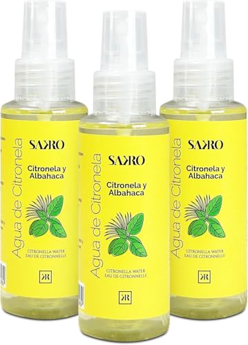 Spray Citronela Líquida Antimosquitos 3x100 ml | Agua de Citronela para Mosquitos con Aroma Suave y Agradable