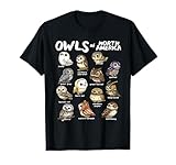 Owls of North America Shirt Birdwatcher Bird Lover Owl Lover T-Shirt