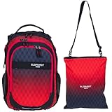 Elephant 2 Teile Set Schulrucksack HERO SIGNATURE Rucksack + Turnbeutel ATTACH BAG (Red Cube 12868)