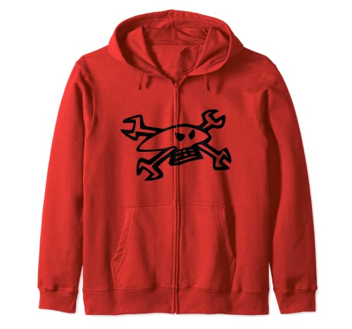 Hardcore Motorbike Guy Biker Martin Design Logo T-Shirt Zip Hoodie