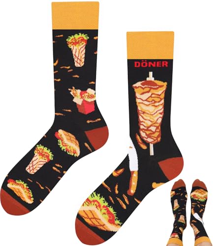 TODO Lustige Döner Kebab Socken Herren und Damen, Socken mit Döner Motiv 39-42