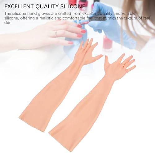 Dioche 1 Pair Silicone Gloves High Simulation Fake Female Hand Gloves for Prosthetic Skin Cosplay Lab Crossdresser Cosplay