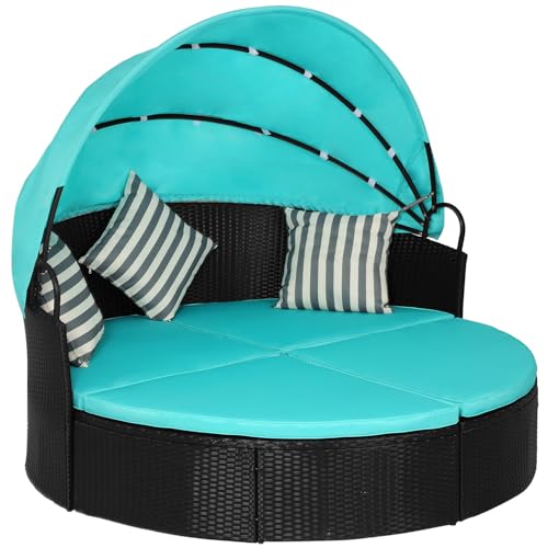Outdoor Round Daybed Patio Bed Wicker Patio Furniture Outdoor Day