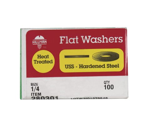 Hillman Yellow Dichromate Steel 1/4 in. USS Flat Washer 100 pk
