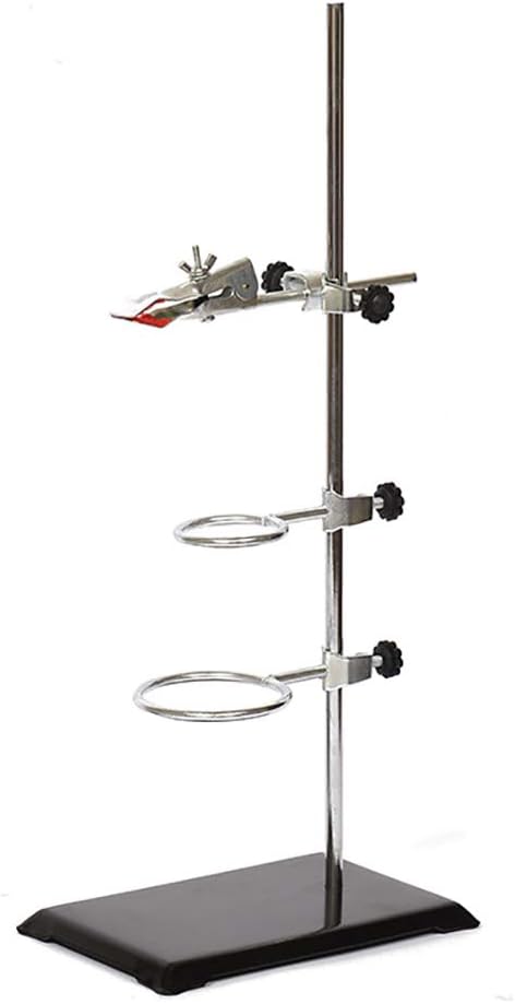 Laboratory Retort Support Stand for Titration Extraction - with a Burette Clamp and 2 Flask Ring Clamps, Used in Chemistry or Physics Lab MissZM (40cm/16'')