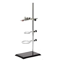 Vista 1 de Laboratory Retort Support Stand for Titration Extraction - XMWangzi, with a Burette Clamp and 2 Flask Ring Clamps, Used in Chemistry or Physics Lab