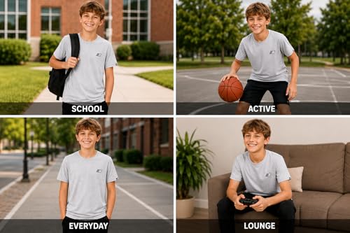 New Balance Boys Shirt Short Sleeve Cotton T-Shirt with Chest Logo Patch - image 3
