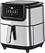 AEG AF6-1-6ST Friggitrice ad aria senza olio, capacità 5.4 l, acciaio inox, LED display touch, 8 programmi, temperatura massima 180o, timer 60 min, lavabile in lavastoviglie, inox