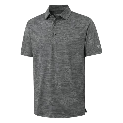 M MAELREG Camisetas Polo de golf de manga corta para hombre, transpirables, ligeras, jacquard con 3 botones