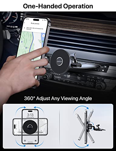 Ciencimy Magnetic Car Mount Compatible With Magsafe Cd Car Mount [Built-In Metal Steel] Cd Slot Phone Holder & [Stable Metal Hook] Car Vent Phone Mount For Magsafe Case Iphone 14 13 12 Pro Max/Mini #TOP6