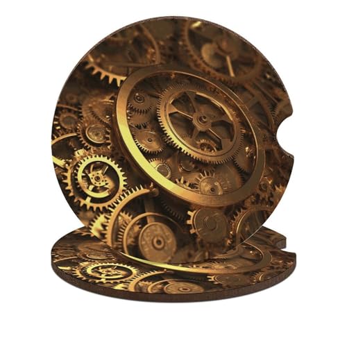 Portavasos para coche con diseño steampunk, 2 unidades miniatura 1