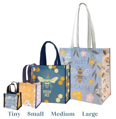 Karma Reusable Gift Bags - Tote Bag And Gift Bag With Handles - Perfect For Birthday Gifts And Party Bags Rpet 1 Navy Floral Small thumb #2