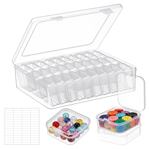 Avernest 30 Piezas Caja Organizadora, Almacenaje con Tapa, Caja Organizadora Plastico, Transparente Jewelry Organizer para Artículos Pequeños, Artesanías y Joyas